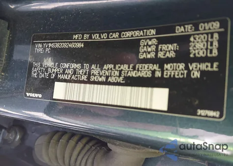 2009 Volvo S40 2.4I from USA, damaged, VIN YV1MS382092460984